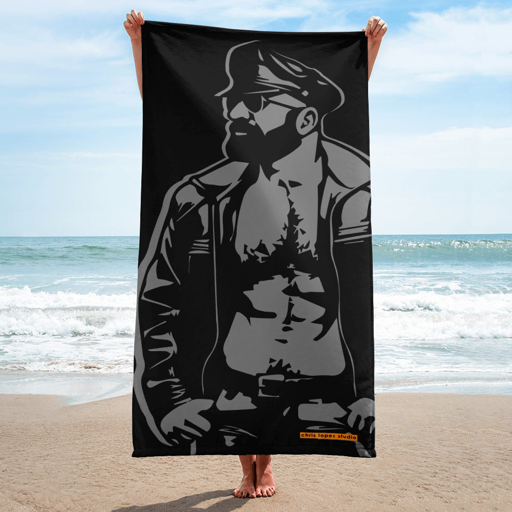 Leather Dad, Beach Towel – Chris Lopez Studio