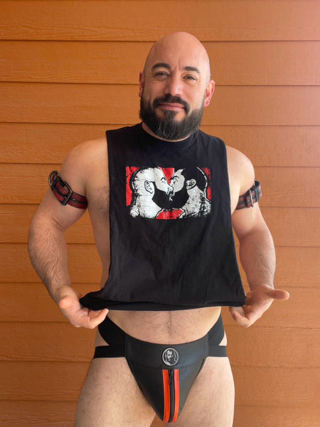 Icon Leather Jockstrap, front zipper