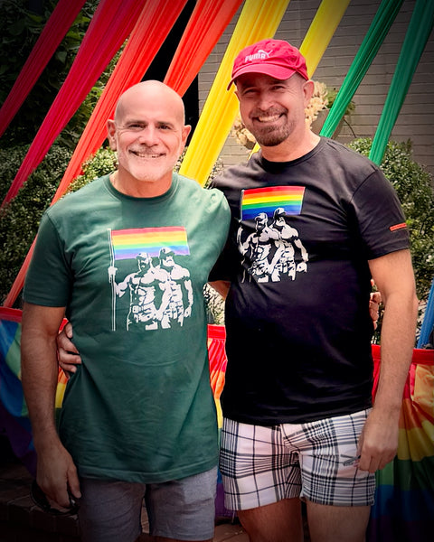 Gay Dudes "Pride Flag" T-shirt. (Colors)