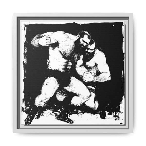 Wrestlers 4, Giclee Print on Canvas, Framed (Multi-color)