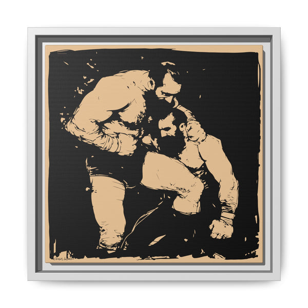 Wrestlers, Giclee Print on Canvas, Framed (Multi-color)