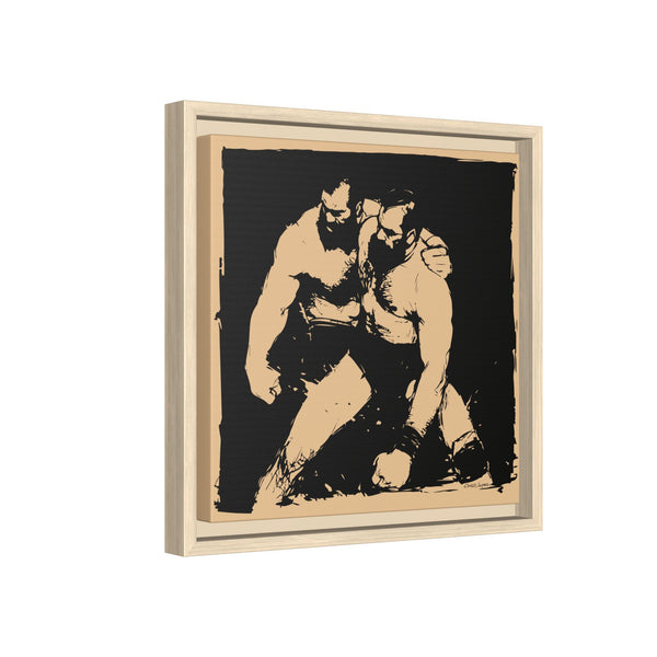 Wrestlers 2, Giclee print on Canvas, Framed (Multi-color)