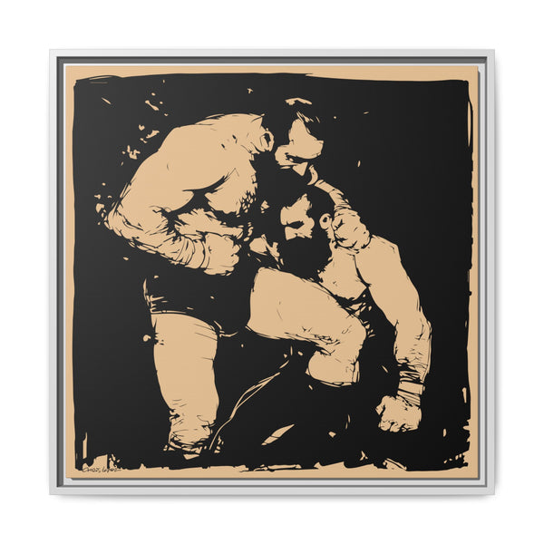 Wrestlers, Giclee Print on Canvas, Framed (Multi-color)
