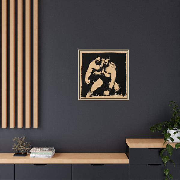 Wrestlers 2, Giclee print on Canvas, Framed (Multi-color)