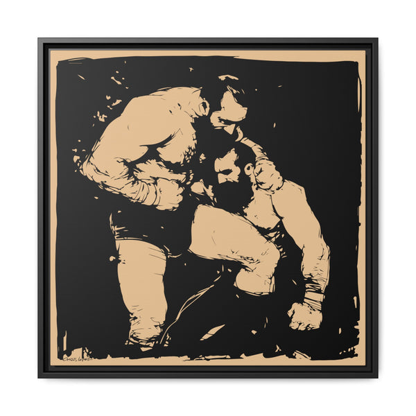 Wrestlers, Giclee Print on Canvas, Framed (Multi-color)