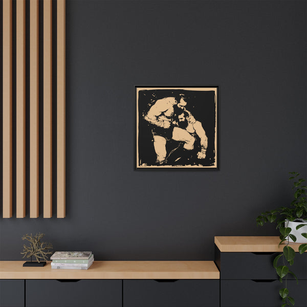 Wrestlers, Giclee Print on Canvas, Framed (Multi-color)