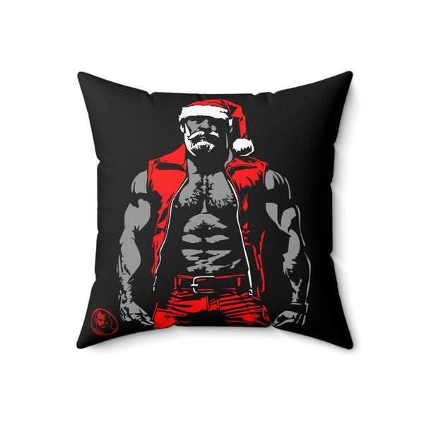 Leather Santa, Spun Polyester Square Pillow