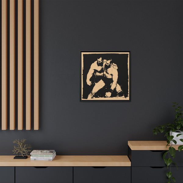Wrestlers 2, Giclee print on Canvas, Framed (Multi-color)