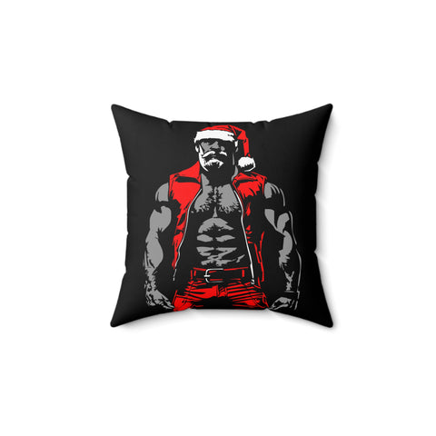 Leather Santa, Spun Polyester Square Pillow