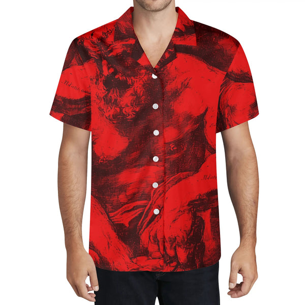 Slave, Mens All Over Printed Casual Hawaiian Shirt