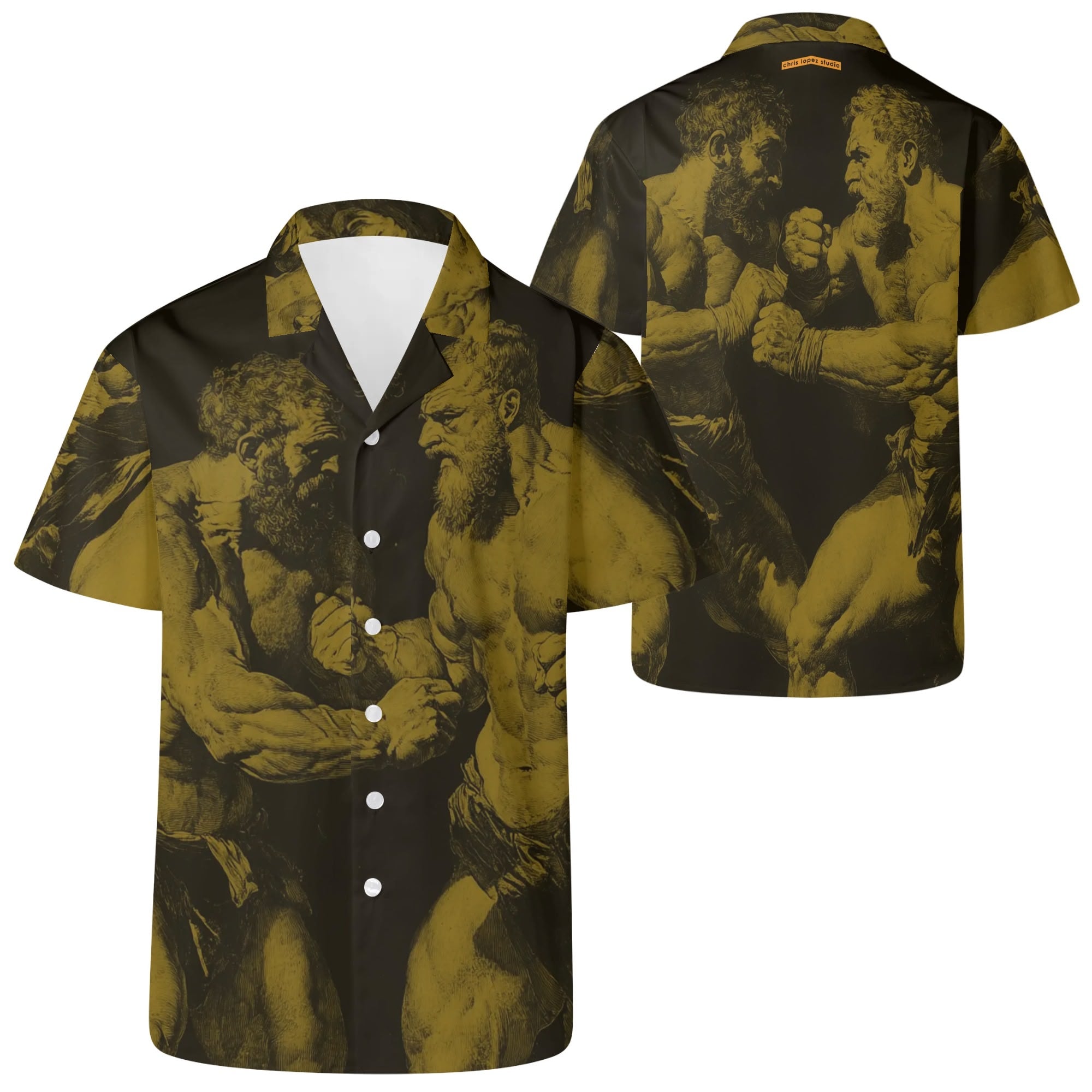 Fighters, Mens All Over Printed Casual Hawaiian Shirt