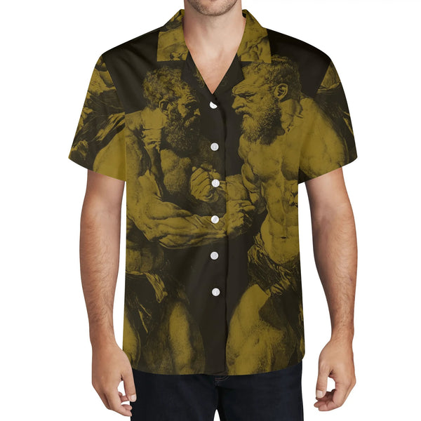 Fighters, Mens All Over Printed Casual Hawaiian Shirt