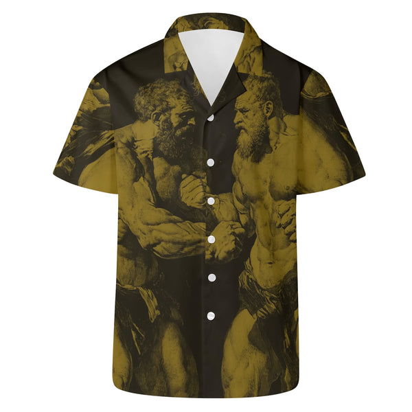 Fighters, Mens All Over Printed Casual Hawaiian Shirt