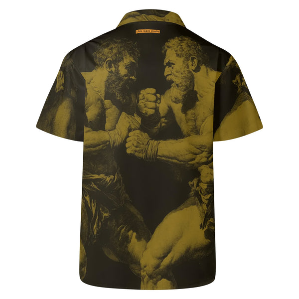 Fighters, Mens All Over Printed Casual Hawaiian Shirt