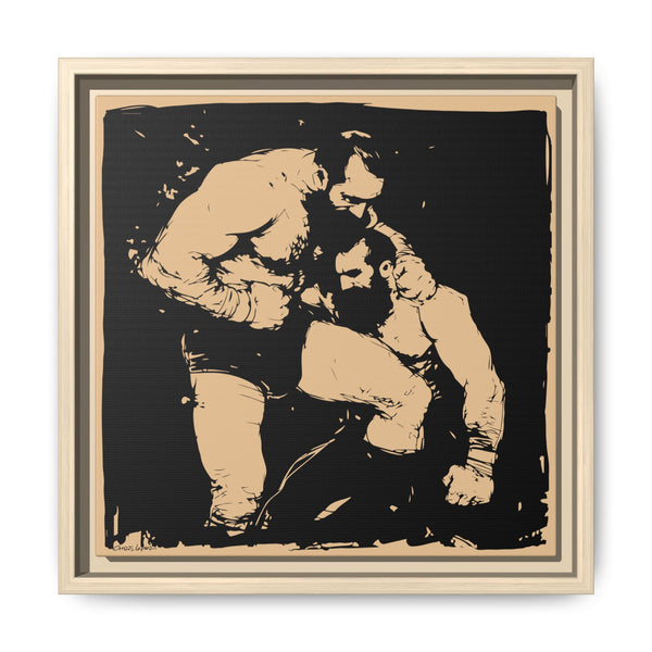 Wrestlers, Giclee Print on Canvas, Framed (Multi-color)