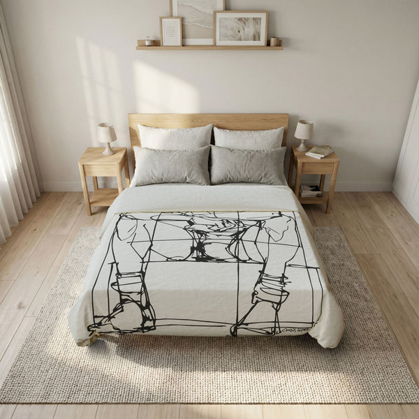 Man Study, Cotton Duvet Cover