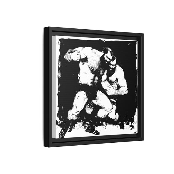 Wrestlers 4, Giclee Print on Canvas, Framed (Multi-color)