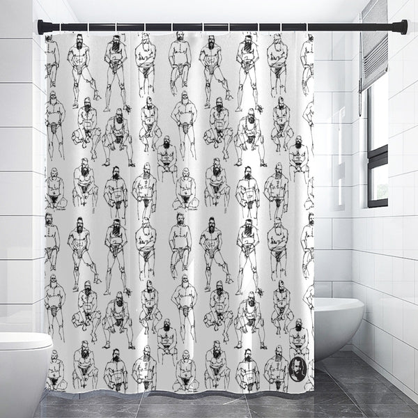 Doodled Men Shower curtain