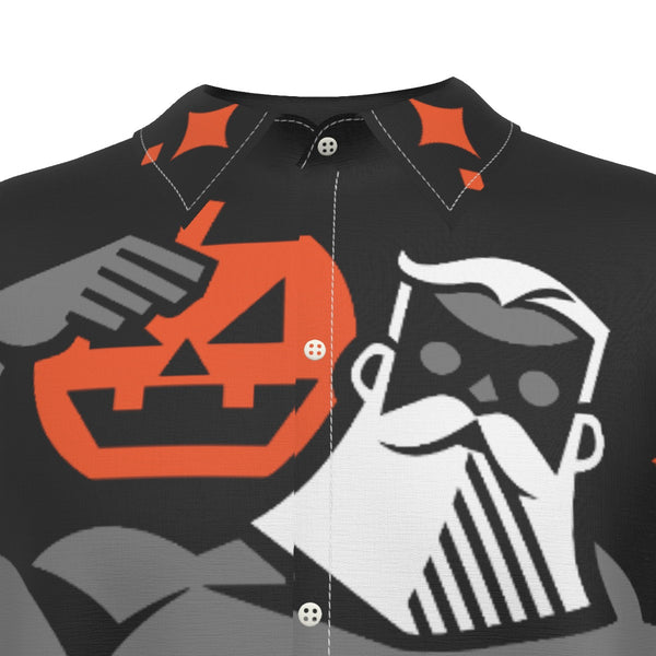 Happy Halloween All-Over Printed satin Shirt