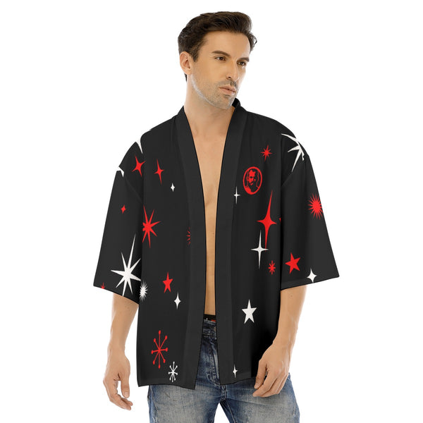 Santa 2026, All-Over Printed Drop-shoulder Kimono Shirt