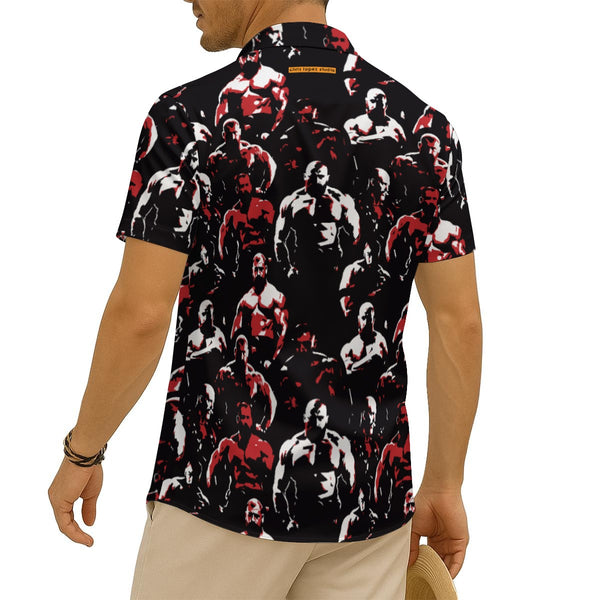 In the Dark Room, All-Over Printed Imitation Silk Short-Sleeve Shirt
