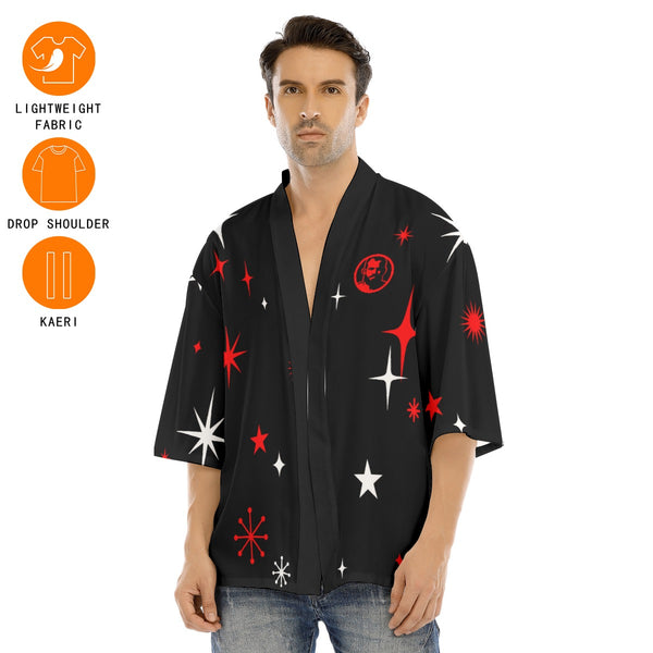 Santa 2026, All-Over Printed Drop-shoulder Kimono Shirt