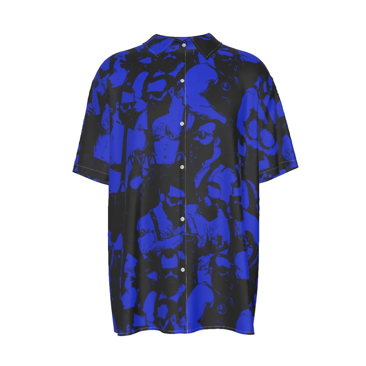 Bar Hopping (Blue), Satin Fitted Shirt (Copy)