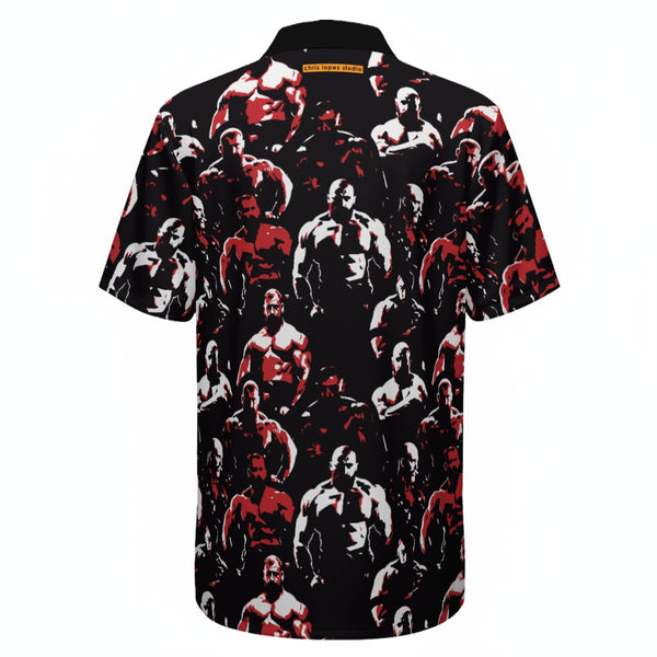 In the Dark Room, All-Over Printed Polo With Zipper