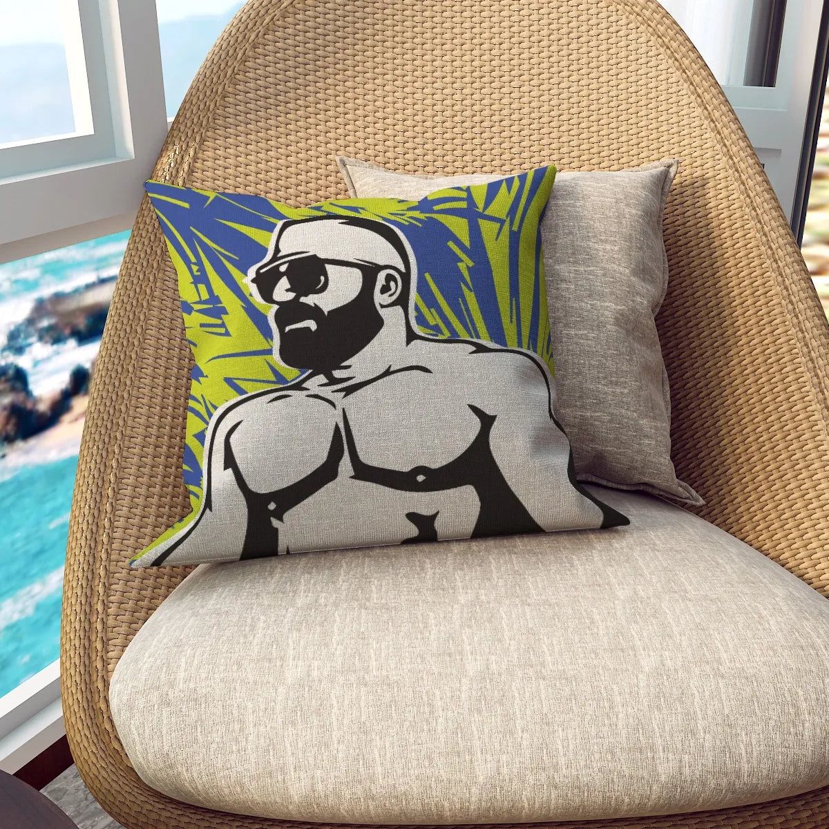 Beach Bear Accent Pillow