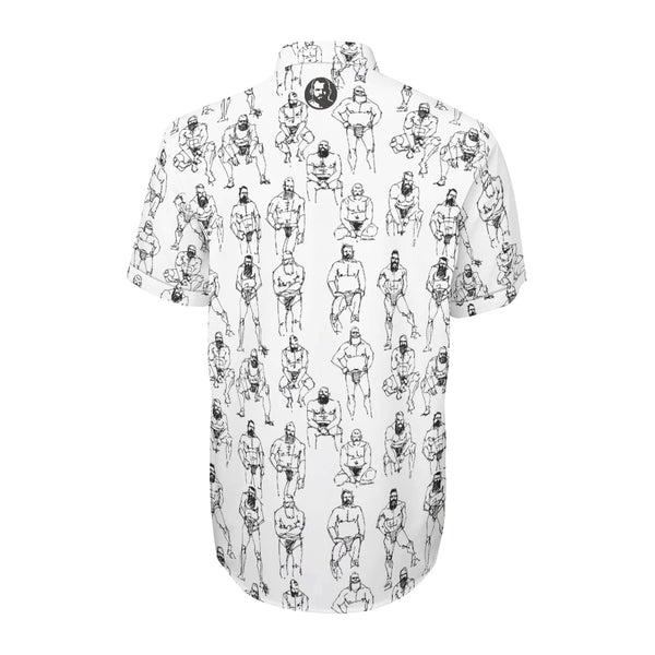 Doodled Men, All-Over Printed Cotton poplin short sleeve shirt