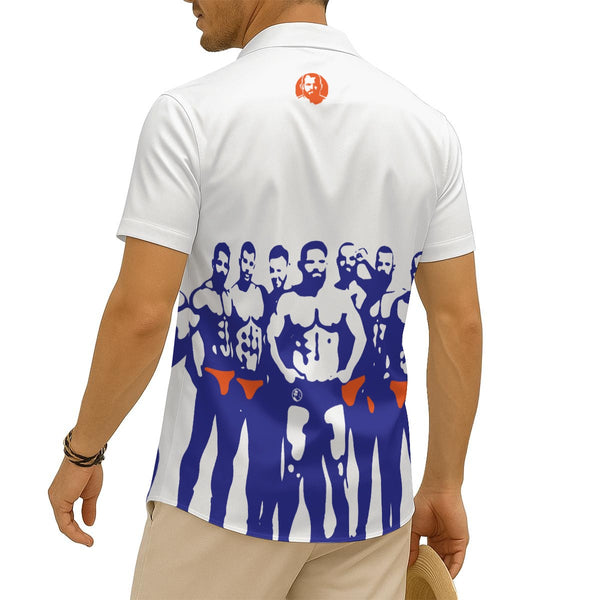 Beach Guys, All-Over Printed Imitation Silk Short-Sleeved Shirt
