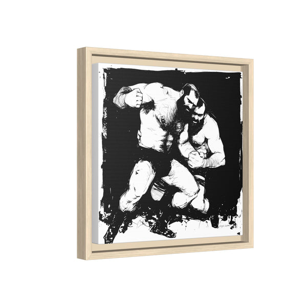 Wrestlers 4, Giclee Print on Canvas, Framed (Multi-color)