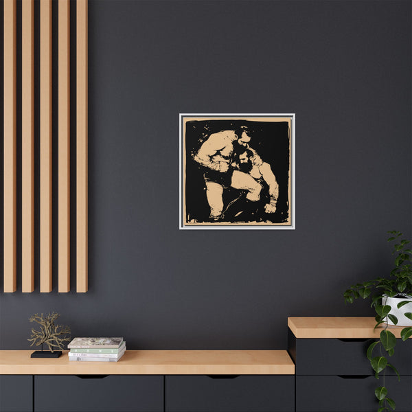 Wrestlers, Giclee Print on Canvas, Framed (Multi-color)