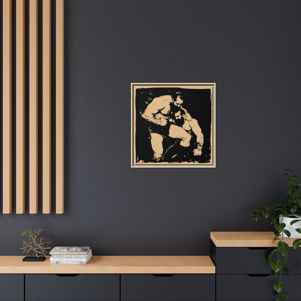 Wrestlers, Giclee Print on Canvas, Framed (Multi-color)