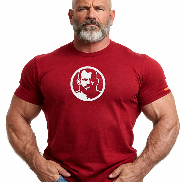 Icon, Rubber Patch on Wine Tshirt
