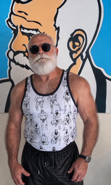 Doodled Men, All Over Printed Tank Top