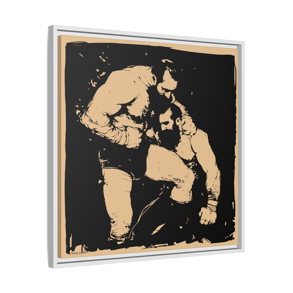 Wrestlers, Giclee Print on Canvas, Framed (Multi-color)