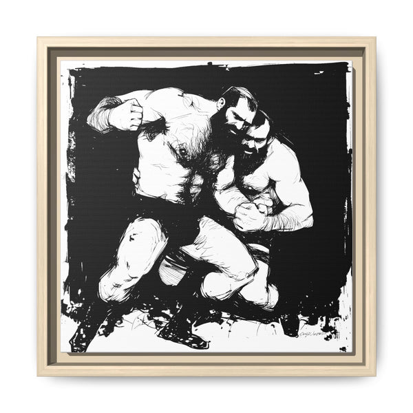 Wrestlers 4, Giclee Print on Canvas, Framed (Multi-color)