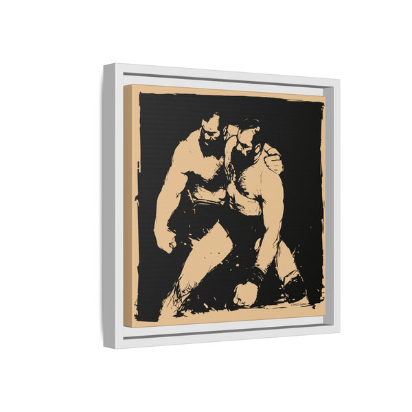Wrestlers 2, Giclee print on Canvas, Framed (Multi-color)