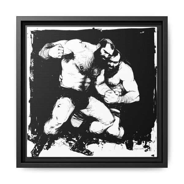 Wrestlers 4, Giclee Print on Canvas, Framed (Multi-color)