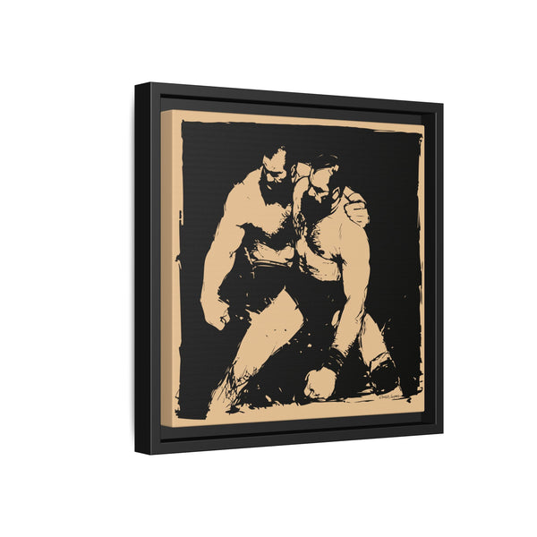 Wrestlers 2, Giclee print on Canvas, Framed (Multi-color)