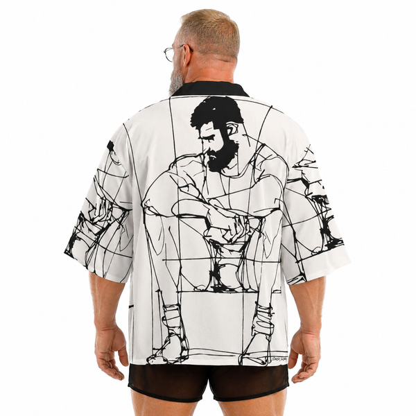Man Study, All-Over Printed Kimono Shirt