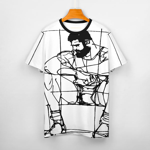 Man Study All over Printed Cotton T-shirt