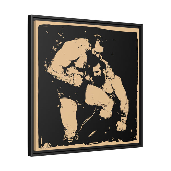 Wrestlers, Giclee Print on Canvas, Framed (Multi-color)