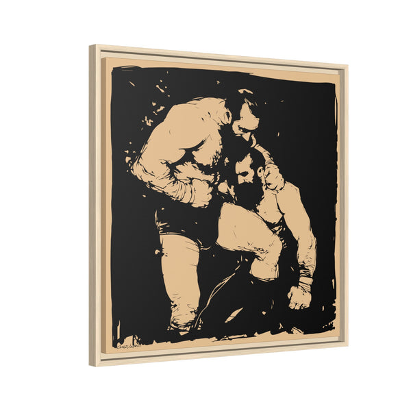Wrestlers, Giclee Print on Canvas, Framed (Multi-color)