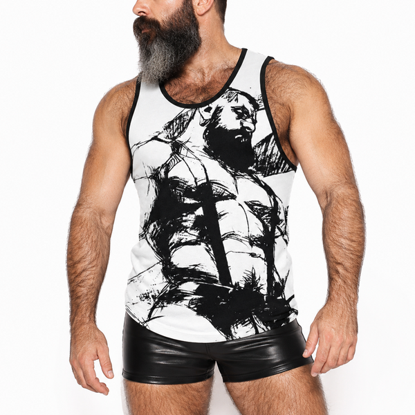 Sketchy, All Over Printed Tank Top