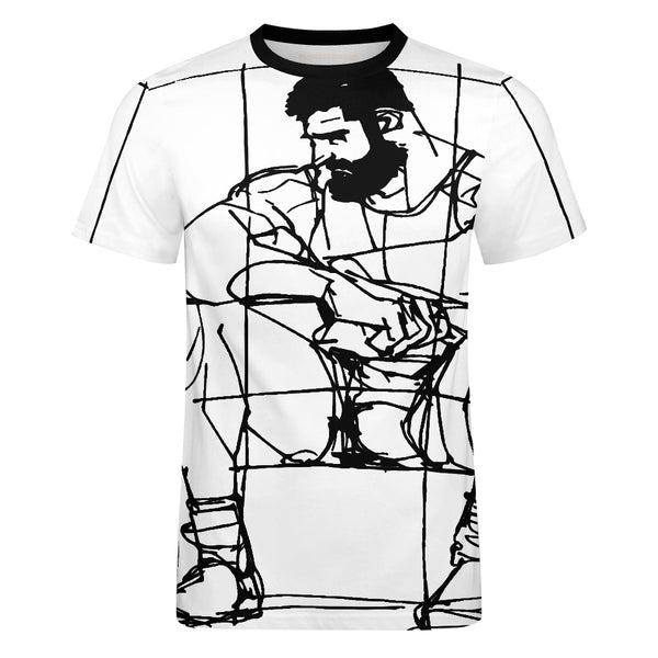 Man Study All over Printed Cotton T-shirt