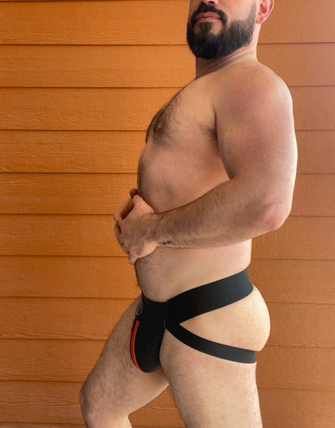 Icon Leather Jockstrap, front zipper