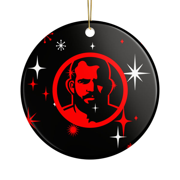Santa 2026, Ceramic Christmas Ornament (Double-Sided)
