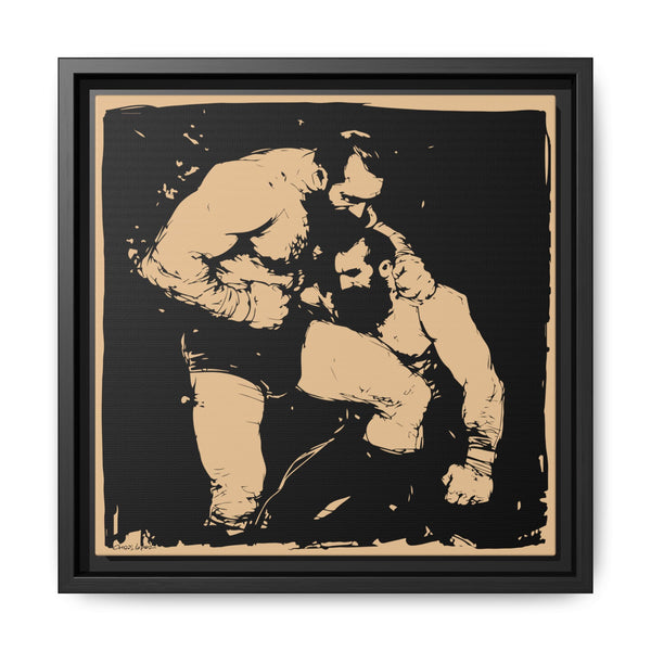Wrestlers, Giclee Print on Canvas, Framed (Multi-color)